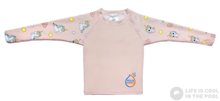Tricou de plajă cu protecție UV Aquakiddo UV Protection Shirt Unicorns