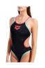 Arena One Double Cross Back Black/Coral/Water