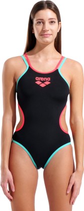 Arena One Double Cross Back Black/Coral/Water